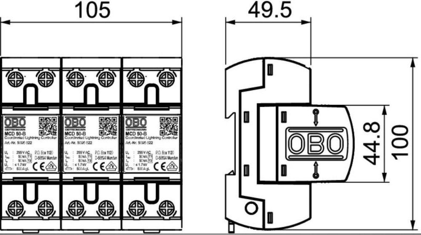  MCD 50-B 3   مدل OBO  5096877  سرج ارستر ترکیبی   